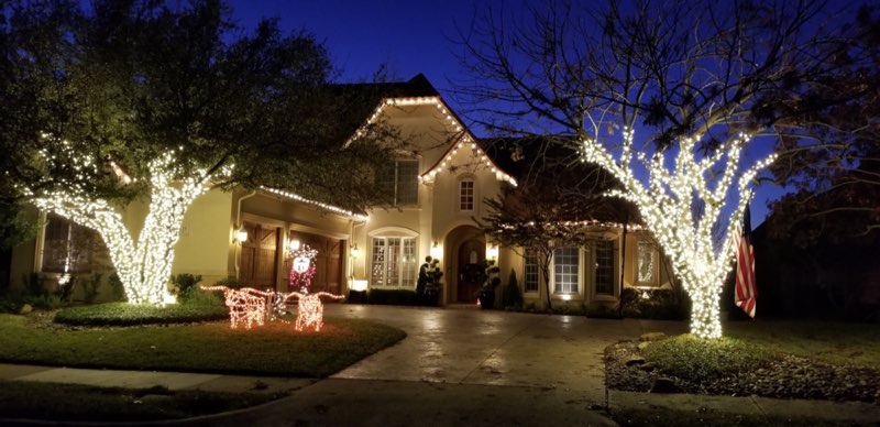 Christmas light installation